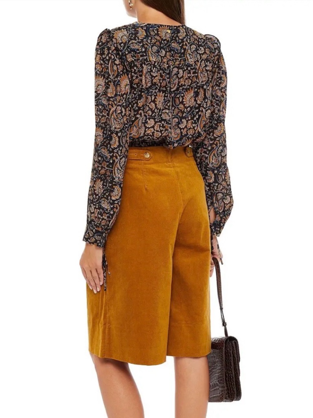 ANTIK BATIK Khero Ruffle-Trimmed Printed Voile Blouse Women’s Sz M/40 NWT - Picture 4 of 14
